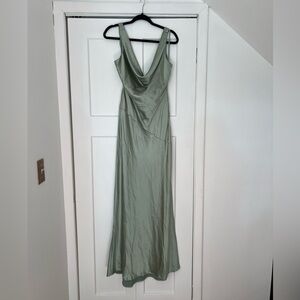 Satin open back gown